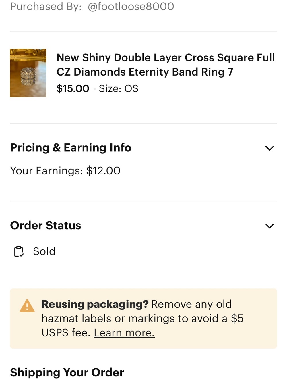 Bundle sale 1 pair of earrings ,1 ring